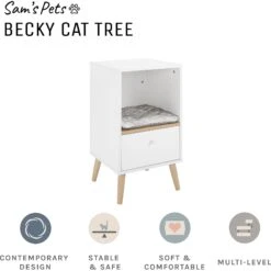 Sam's Pets Becky 28-in Single Rest Cat Tree -Pawfect Care 261884 PT2. AC SS1800 V1635094906