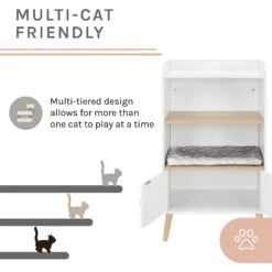 Sam's Pets Becky 39-in Single Rest Bookshelf With Drawer & Cat Tree -Pawfect Care 261886 PT3. AC SS1800 V1635017187