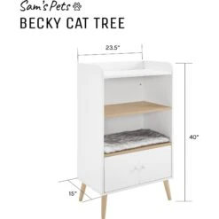 Sam's Pets Becky 39-in Single Rest Bookshelf With Drawer & Cat Tree -Pawfect Care 261886 PT8. AC SS1800 V1635094596