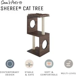 Sam's Pets Sheree 34-in Cat Tree, Dark Brown -Pawfect Care 261892 PT2. AC SS1800 V1635091907