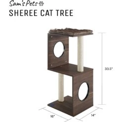 Sam's Pets Sheree 34-in Cat Tree, Dark Brown -Pawfect Care 261892 PT8. AC SS1800 V1635014781