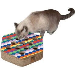 FurHaven Busy Box Corrugated Hexagon Cat Scratcher Toy With Catnip -Pawfect Care 263110 PT4. AC SS1800 V1612406817