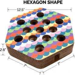 FurHaven Busy Box Corrugated Hexagon Cat Scratcher Toy With Catnip -Pawfect Care 263110 PT5. AC SS1800 V1612399326