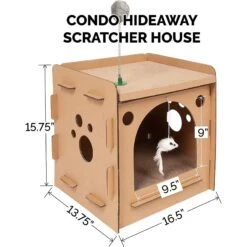Tiger Tough Condo Hideaway Corrugated Cat Scratcher -Pawfect Care 263112 PT4. AC SS1800 V1612408353
