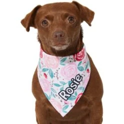 Frisco Watercolor Roses Personalized Dog & Cat Bandana -Pawfect Care 267531 PT5. AC SS1800 V1632424286