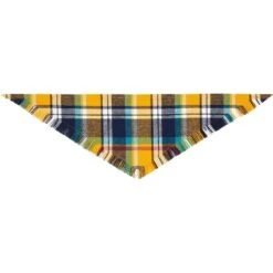 Frisco Blue/Yellow Plaid Dog & Cat Flannel Bandana -Pawfect Care 267901 PT4. AC SS1800 V1637689929