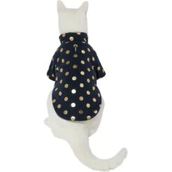 Frisco Lightweight Gold Dotted Dog & Cat Jacket, Navy -Pawfect Care 268247 PT2. AC SS1800 V1628741286