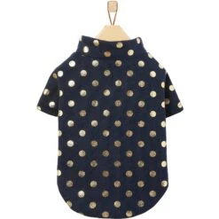 Frisco Lightweight Gold Dotted Dog & Cat Jacket, Navy -Pawfect Care 268247 PT4. AC SS1800 V1628826999