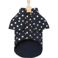 Frisco Lightweight Gold Dotted Dog & Cat Jacket, Navy -Pawfect Care 268247 PT5. AC SS1800 V1628824894