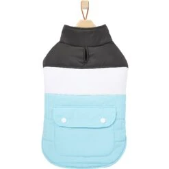 Frisco Mediumweight Colorblock Insulated Dog & Cat Puffer Coat With Pocket, Blue -Pawfect Care 268311 PT4. AC SS1800 V1628826737