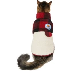 Frisco Mediumweight Red Plaid Insulated Dog & Cat Sherpa Coat -Pawfect Care 268320 PT2. AC SS1800 V1628773353