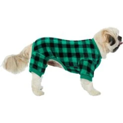 Frisco Dog & Cat Cozy Plush Fleece PJs, Green Plaid -Pawfect Care 268517 PT2. AC SS1800 V1637669565