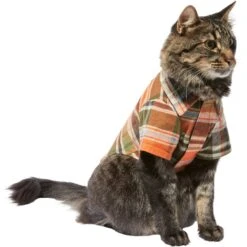 Frisco Orange & Olive Plaid Dog & Cat Flannel Shirt -Pawfect Care 268612 PT3. AC SS1800 V1637659314