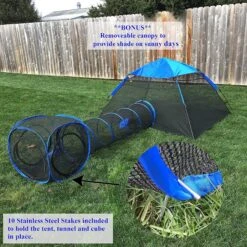 Pet Fit For Life Tent Tunnel Cube Dog & Cat Pen, Black -Pawfect Care 272265 PT6. AC SS1800 V1627594321