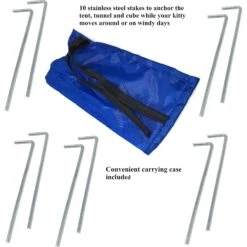 Pet Fit For Life Tent Tunnel Cube Dog & Cat Pen, Black -Pawfect Care 272265 PT7. AC SS1800 V1627599468