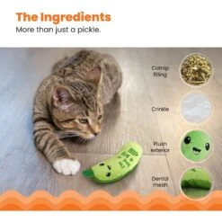 Catstages Crunchy Pickle Kicker Plush Cat Toy With Catnip -Pawfect Care 282267 PT3. AC SS1800 V1636510697