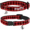 Buckle-Down Personalized Breakaway Cat Collar With Bell, Buffalo Plaid -Pawfect Care 285764 MAIN. AC SS1800 V1619739747