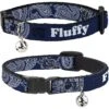 Buckle-Down Personalized Breakaway Cat Collar With Bell, Paisley Blue & White -Pawfect Care 285774 MAIN. AC SS1800 V1619735532