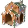 Frisco Holiday Log Cabin Cardboard Cat House -Pawfect Care 287287 MAIN. AC SS1800 V1694814356