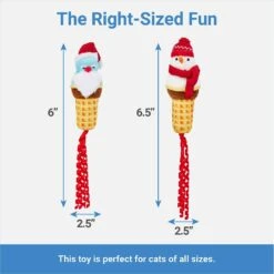 Frisco Holiday Santa & Snowman Ice Cream Cones Plush Cat Toy With Catnip, 2 Count -Pawfect Care 287373 PT1. AC SS1800 V1637704666