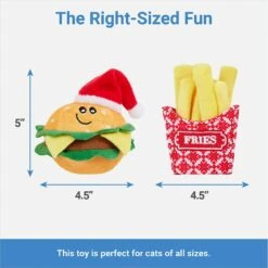 Frisco Holiday Burger & Fries Plush Cat Toy With Catnip, 2 Count -Pawfect Care 287901 PT1. AC SS1800 V1637788289