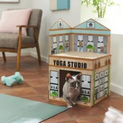 Frisco Yoga Studio Cardboard Cat House, 2-Story -Pawfect Care 288965 PT3. AC SS1800 V1638292325