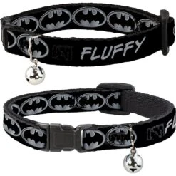 Buckle-Down DC Comics Batman Shield Personalized Breakaway Cat Collar With Bell