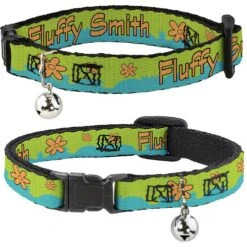 Buckle-Down Scooby Doo The Mystery Machine Paint Job Personalized Breakaway Cat Collar With Bell