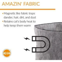 K&H Pet Products Amazin' Snuggle Cup Cat Bolster Bed Cat Cave, Gray -Pawfect Care 296530 PT3. AC SS1800 V1627948271