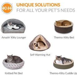 K&H Pet Products Amazin' Snuggle Cup Cat Bolster Bed Cat Cave, Gray -Pawfect Care 296530 PT6. AC SS1800 V1627951850