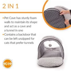 K&H Pet Products Thermo-Pet Cave Covered Cat Tunnel Bed -Pawfect Care 296532 PT2. AC SS1800 V1627942877