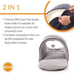 K&H Pet Products Thermo-Pet Cave Covered Indoor Heated Cat Bed & Tunnel 13 K&H Pet Products Thermo-Pet Cave Covered Indoor Heated Cat Bed & Tunnel -Pawfect Care 296535 PT2. AC SS1800 V1627947699