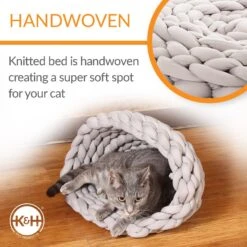 K&H Pet Products Cozy Knitted Woven Cute Cat & Kitten Bed -Pawfect Care 296539 PT3. AC SS1800 V1627943209