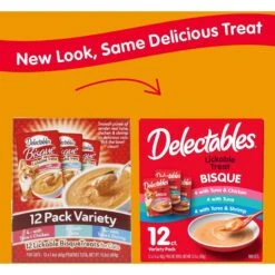 Hartz Delectables Bisque Variety Pack Lickable Cat Treats & Hartz Just For Cats Peek & Play Pop-Up Tent Cat Toy -Pawfect Care 298072 PT2. AC SS1800 V1670510897