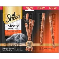 Sheba Meaty Tender Sticks Chicken Flavor Soft Adult Cat Treats & Frisco Moppy Ball Cat Toy With Catnip -Pawfect Care 298506 PT1. AC SS1800 V1623199047