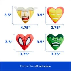 Marvel 's Valentine Candy Heart Heroes Plush Cat Toy With Catnip, 4 Count -Pawfect Care 299015 PT1. AC SS1800 V1701364870