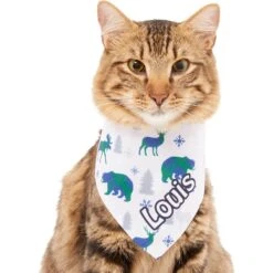 Frisco Buffalo Plaid Winter Animals Personalized Dog & Cat Bandana -Pawfect Care 301365 PT7. AC SS1800 V1628100091
