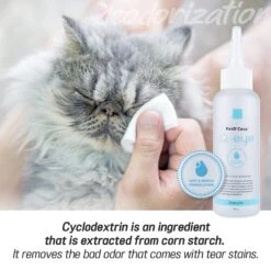 PetO'Cera Q-eye Dog & Cat Eye Cleanser, 3.38 -oz Bottle -Pawfect Care 304911 PT3. AC SS1800 V1626392552