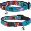 Buckle-Down Disney Ariel & Flounder Vivid Underwater Poses Personalized Breakaway Cat Collar With Bell -Pawfect Care 306377 MAIN. AC SS1800 V1625249577