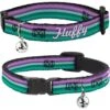Buckle-Down Disney Little Mermaid Stripe & Shell Personalized Breakaway Cat Collar With Bell -Pawfect Care 306389 MAIN. AC SS1800 V1625252578