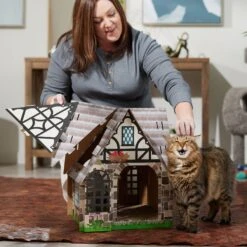 Frisco Tudor House Cardboard Cat House -Pawfect Care 308815 PT3. AC SS1800 V1696880189