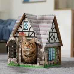 Frisco Tudor House Cardboard Cat House -Pawfect Care 308815 PT4. AC SS1800 V1696968878
