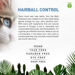 Amazonia Cat Bath Hairball Control Vegan Cat Shampoo, 1-gal Bottle -Pawfect Care 308854 PT3. AC SS1800 V1623885760