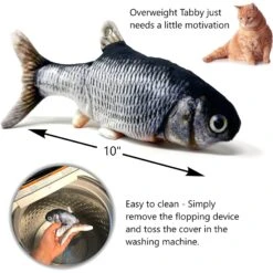 Pet Fit For Life Robotic Floppy Fish & Wand Cat Toy -Pawfect Care 316700 PT5. AC SS1800 V1631782583