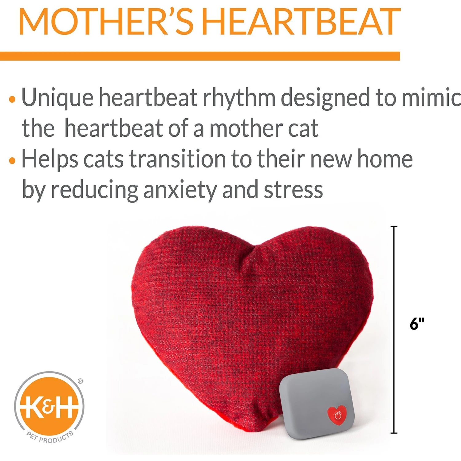 K&H Pet Products Mother's Heartbeat Kitty Heart Pillow 4 K&H Pet Products Mother's Heartbeat Kitty Heart Pillow - Image 2