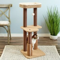 Two By Two The Beech 39-in Cat Tree, Beige -Pawfect Care 316952 PT4. AC SS1800 V1642648589
