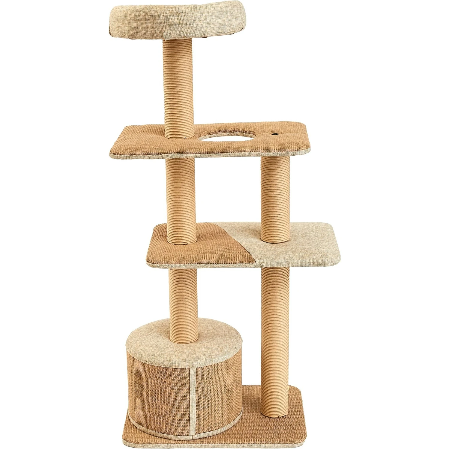 Two By Two The Cottonwood 51-in Cat Tree & Condo, Beige 4 Two By Two The Cottonwood 51-in Cat Tree & Condo, Beige - Image 2