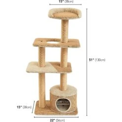 Two By Two The Cottonwood 51-in Cat Tree & Condo, Beige 12 Two By Two The Cottonwood 51-in Cat Tree & Condo, Beige -Pawfect Care 316954 PT2. AC SS1800 V1642641414