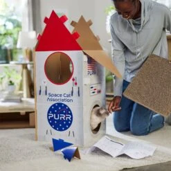 Frisco Spaceship Cardboard Cat House, 2-Story -Pawfect Care 317721 PT3. AC SS1800 V1688677248