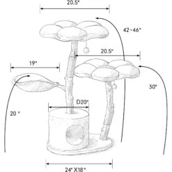 KBSPETS Floral 45-in Sisal Cat Tree -Pawfect Care 329345 PT7. AC SS1800 V1675180959